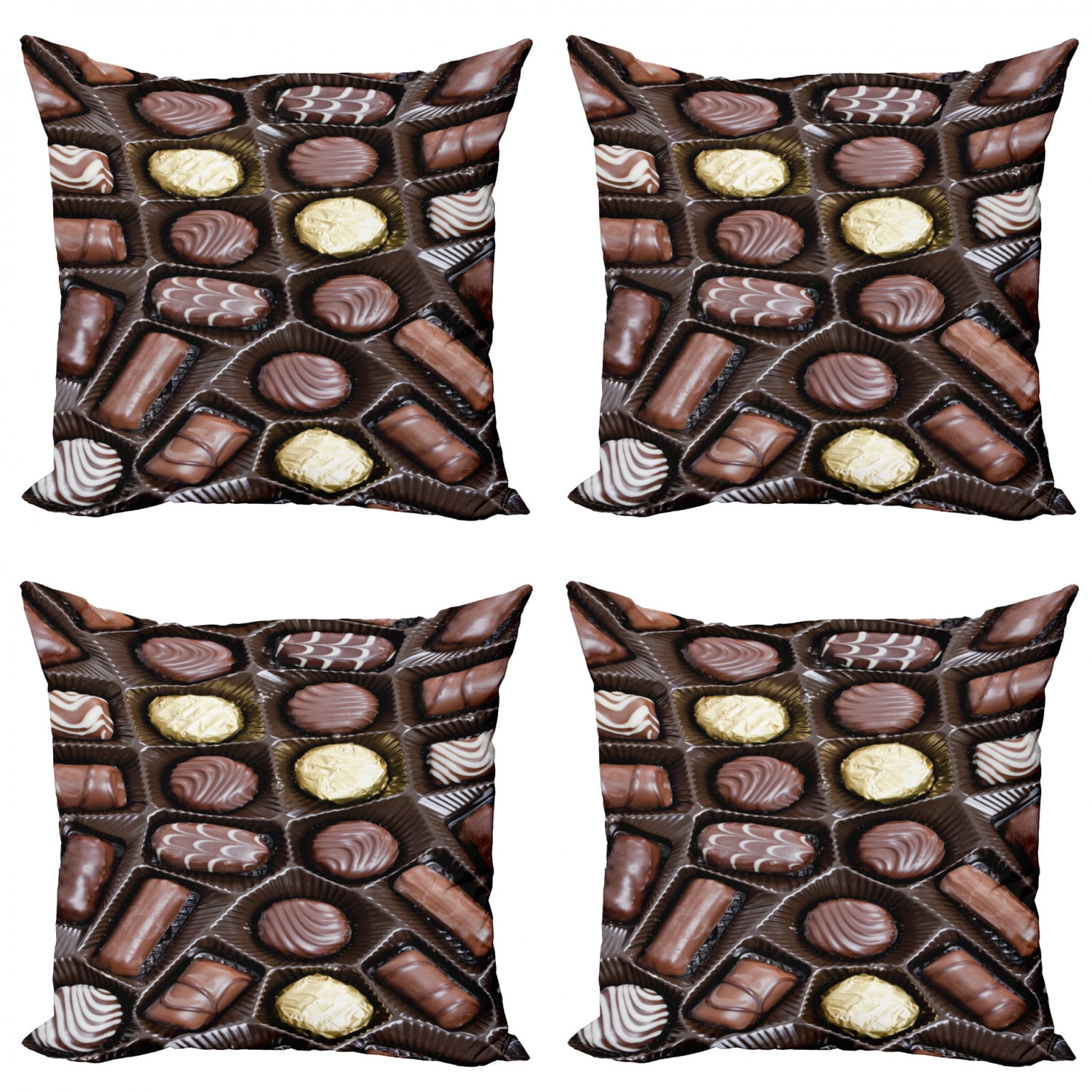 Chocolate Throw Pillow Cushion Case Pack of 4, Closeup Image of a