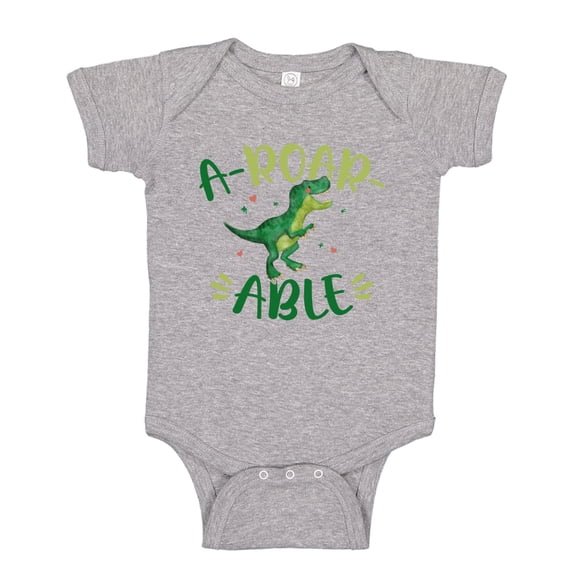 Aroarable Dinosaur Baby Bodysuit One Piece NB Athletic Heather