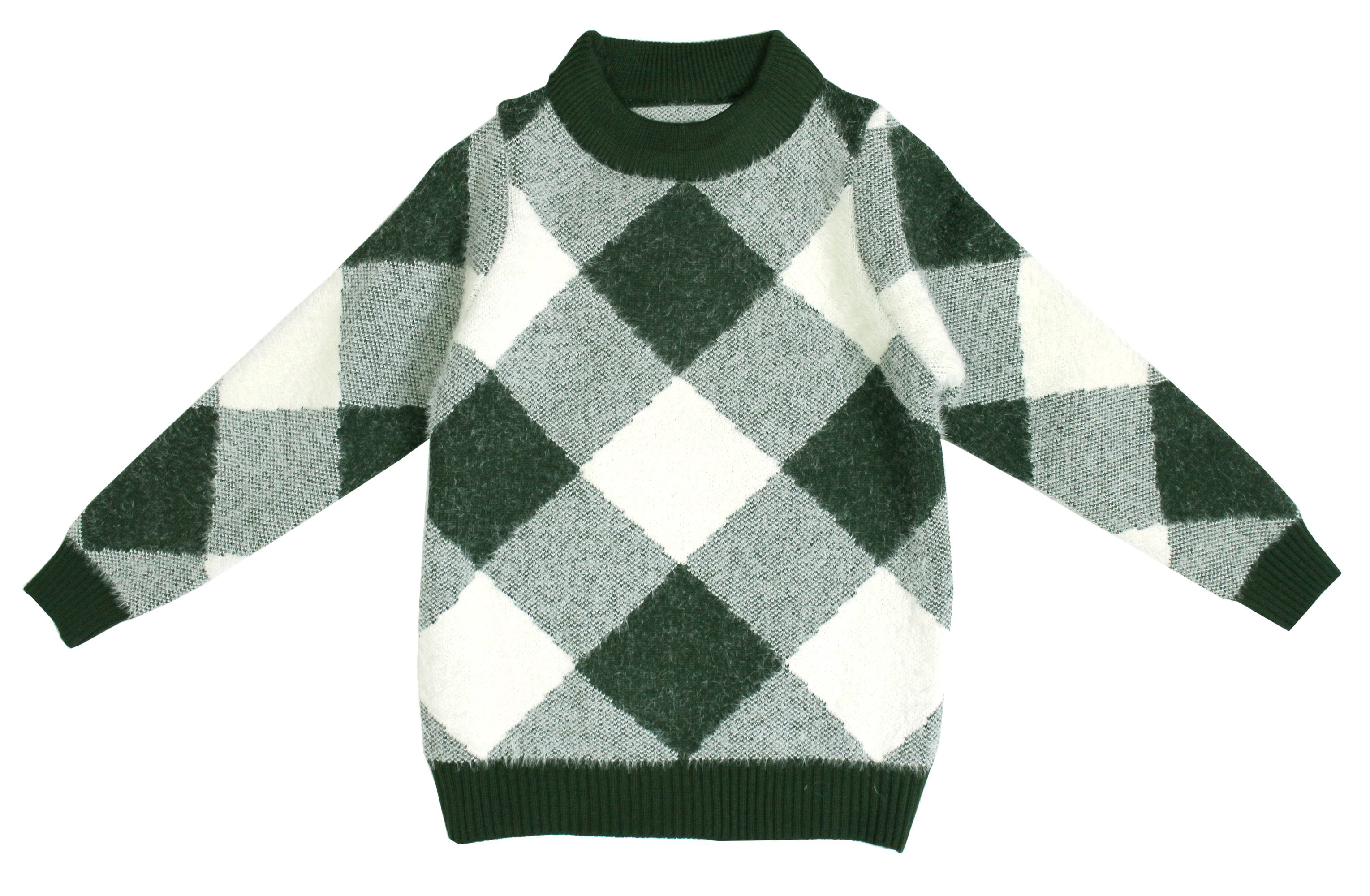 Bienzoe Little Boys Long Sleeve Crew Neck Wave Pattern Pullover Sweater 