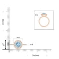 thumbnail image 4 of Angara Natural 1.12 Ct. Aquamarine with Diamond Halo Ring in 14K Rose Gold for Women (Ring Size: 3), 4 of 9