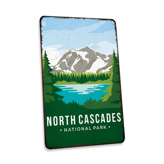 North Cascades National Park Sign Vintage Looking Decorative Signs Home Décor Gift 12x18 Matte 112180086036