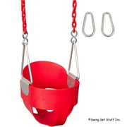 Swing Set Stuff Inc. Highback Full Bucket with 5.5 Ft. Coated Chains (Red)