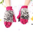 thumbnail image 4 of Double Layer Winter Thicken Warm Knit Mittens Cartoon Hedgehog Gloves, 4 of 5