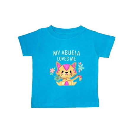 

Inktastic My Abuela Loves Me with Cute Kitten and Flowers Gift Baby Boy or Baby Girl T-Shirt
