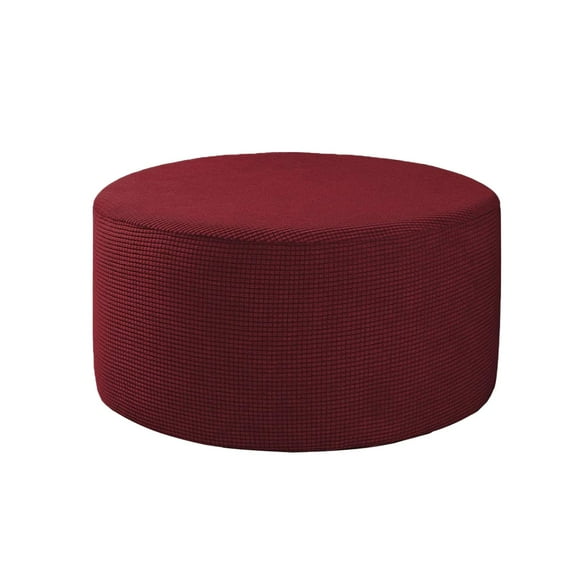 Housse Élastique Épaissie pour Ottoman - Couleur Unie, Extensible et Lavable en Machine - pour Tabourets Ronds, Canapés et Décoration Intérieure