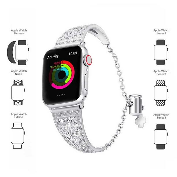 Correa Extensible Acero Para Apple Watch Series Se 5 4 3 Utokbar stalrem for kvinnor Levamdar 2033274 1 Walmart en linea