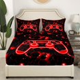 thumbnail image 2 of Erosebridal Modern Gamer Fitted Sheet Queen, Red Gamapad Bedding Set Queen Size, Abstract Decor 3 Pieces, 2 of 6