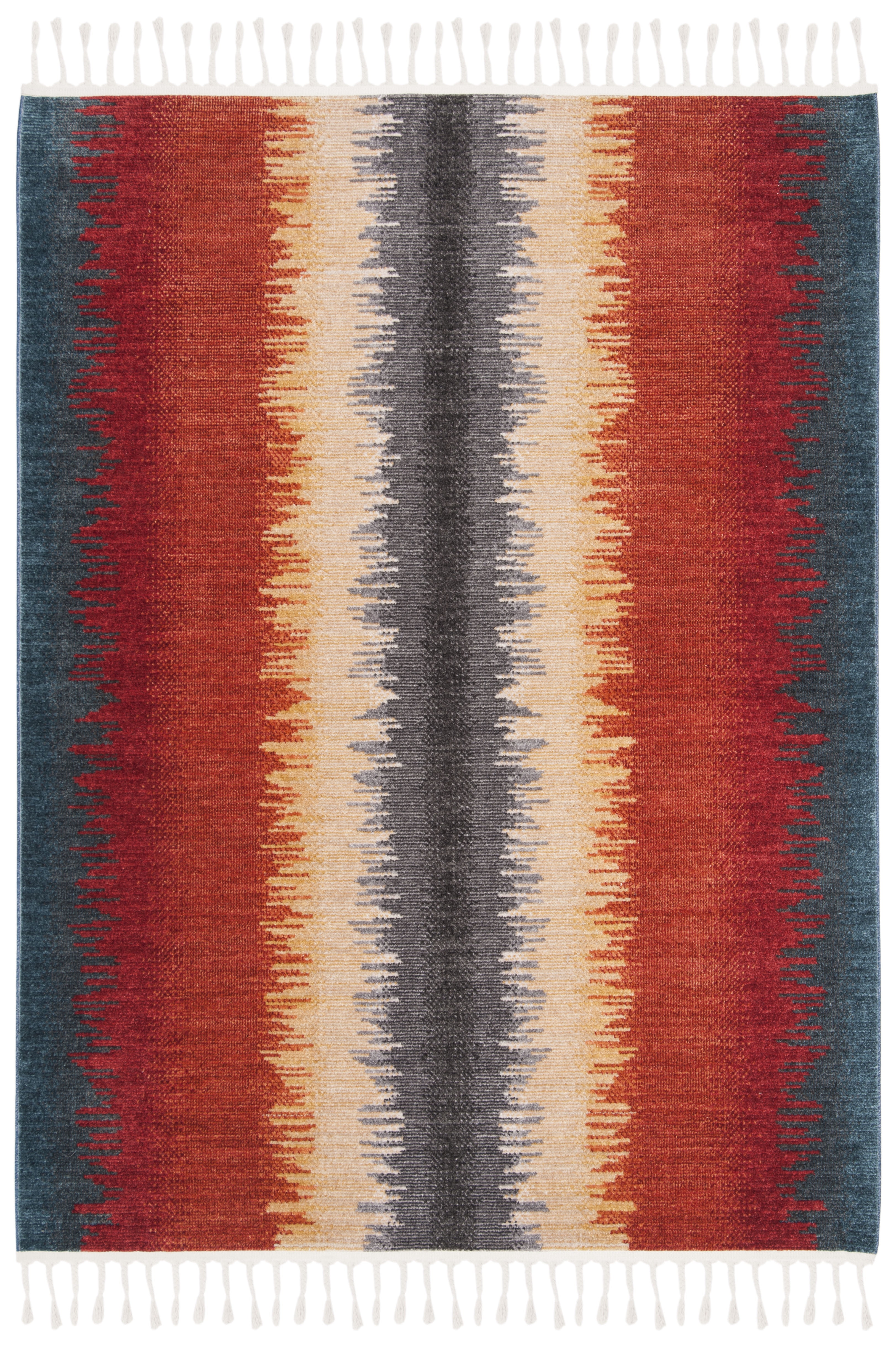 Safavieh Farmhouse Bridger Striped Area Rug, Navy/Orange, 3' x 5'
