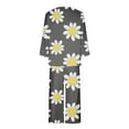thumbnail image 4 of Blczomt Silk Pajamas for Women Yellow Silk Two-Piece Set Floral Sleepwear Sets Robe Women, 4 of 4