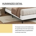thumbnail image 4 of alazyhome Linen Upholstered Platform Bed Frame King Size with Button Tufting Headboard , Easy Assembly, White, 4 of 6