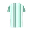 thumbnail image 5 of HOMBOM Tops for Women Mint Green Striped New Arrivals V Neck Short Sleeve Asymmetrical Collar Lapel T-shirt M, 5 of 5