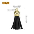 thumbnail image 2 of Uxcell 20Pack 1.5" Leather Tassels Keychain Charm with Gold Cap for DIY, Black, 2 of 6