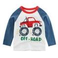 thumbnail image 2 of WUANDIXFA Toddler Boys Long Sleeve Shirts Soft Crewneck Graphic Tees Tops Kids Layered T-Shirts Baby Boy Tshirts,Blue,2-3 Years, 2 of 4