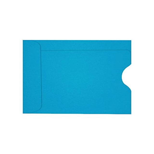 Fundas para tarjetas de crédito LUXPaper | 2 3/8"" x 3 1/2"" | Piscina Azul | 80 libras. Texto | 50 Cant.
