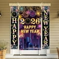 thumbnail image 3 of 3 Pack 2026 Happy New Year Porch Door Banner, Colorful Fireworks New Year Door Cover Hanging Sign for 2026 New Years Eve Party Supplies Indoor Outdoor NYE Holiday Decorations, 3 of 7