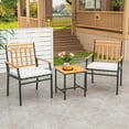 thumbnail image 2 of Costway 3 PCS Outdoor Furniture Set with Coffee Table Heavy-Duty Metal Frame for Balcony, 2 of 10