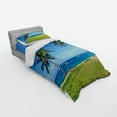 thumbnail image 3 of Hawaiian Duvet Cover Set, Coconut Palm Trees and Lawn on the Sandy Poipu Beach in Hawaii Kauai Picture Print, Bedding Set with Shams and Fitted Sheet, 3 Sizes, by Ambesonne, 3 of 3