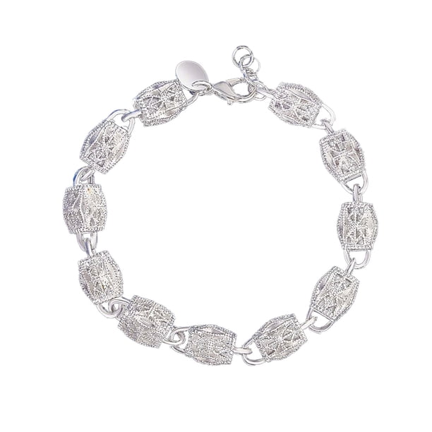 Pulsera de cadena hueca chapada para mujer y niña, con charm y cierre de pulsera, joya de regalo, pulsera con charm, regalo sorpresa de cumpleaños para mujer y niña