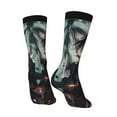 thumbnail image 4 of Attack On Titan Adult Socks Casual Tube Socks Durable Comfort Calf Socks Soft Elastic Crew Socks 2 Black-1, 4 of 9