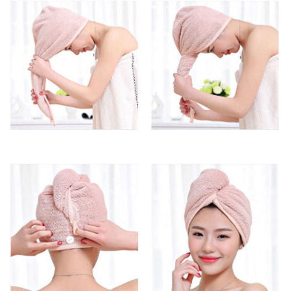 Quick Dry Head Shower Cap Towel Hair Wrap Soft Microfibre Bath