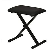 LESHP X-Style Piano Keyboard Bench Stool Chair - Electronic Organ Bench With Leather Pad, Solid Steel Construction, 17-19 Inches/43-48 Centimeters Height Adjustable (Black)