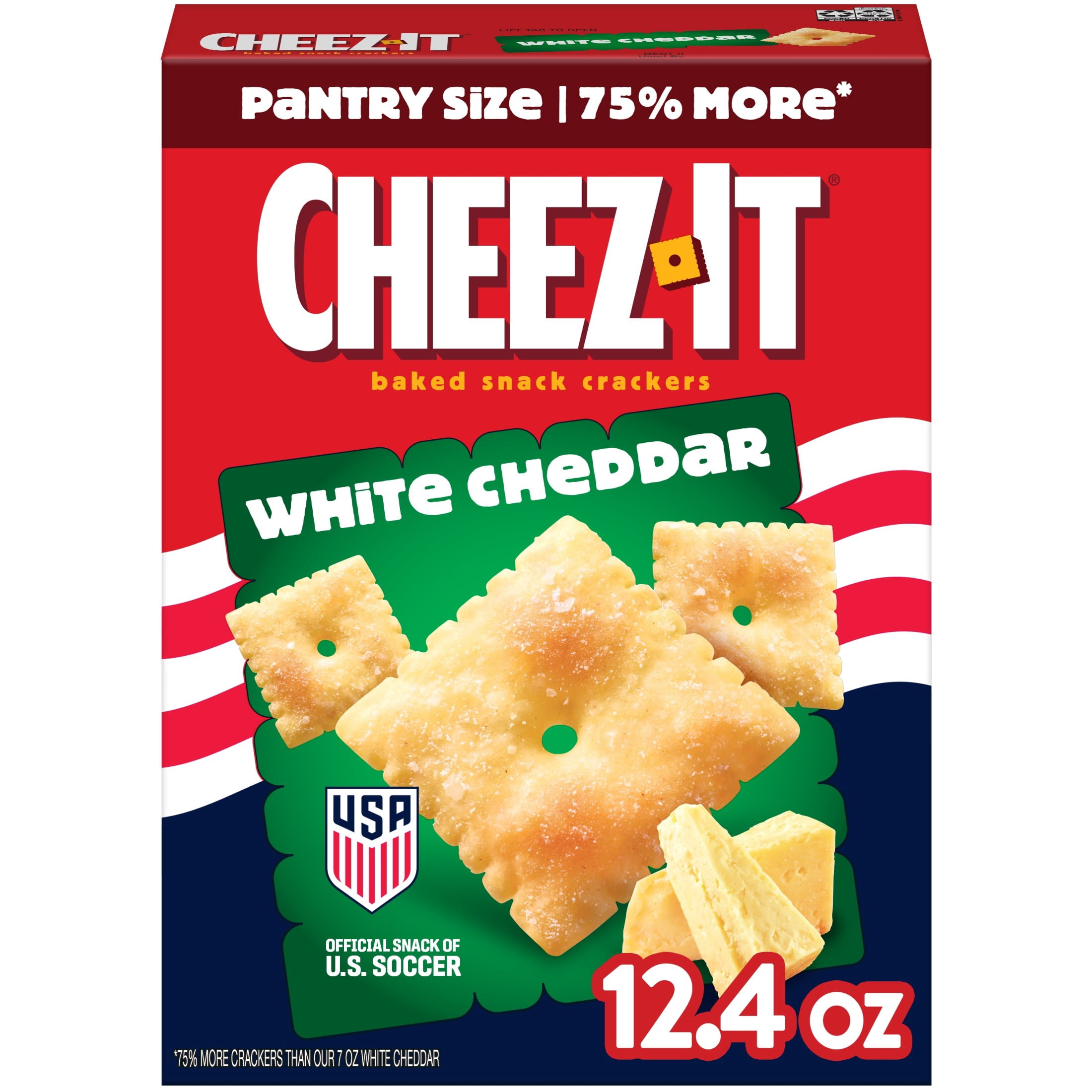 (12 pack) Cheez-It White Cheddar Cheese Crackers, Baked Snack Crackers, 12.4 oz