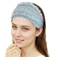 thumbnail image 4 of Unique Bargains 1 Pc Headband Three-dimensional Flower Lace Wide Hairband for Women Sky Blue, 4 of 5