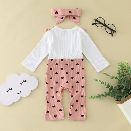 

Aayomet Baby Bodysuit Sets Rompers Baby Boy Cute Baby Sweatshirt Romper Waffle Knit Baby Clothes Girl Boy Fall Winter Outfits Pink 3-6 Months