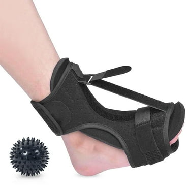 Plantar Fasciitis Night Splint, Comfortable Foot Brace with Massage Ball, Foot Drop and Achilles Tendonitis Relief Brace for Men Women
