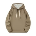 thumbnail image 4 of LpwkSSA Men's Long Sleeved Hooded Sweatshirt Soft Breathable Fabric Loose Fit Casual Outdoor Fashion Ideal for Summer Daily Wear Brown L, 4 of 9