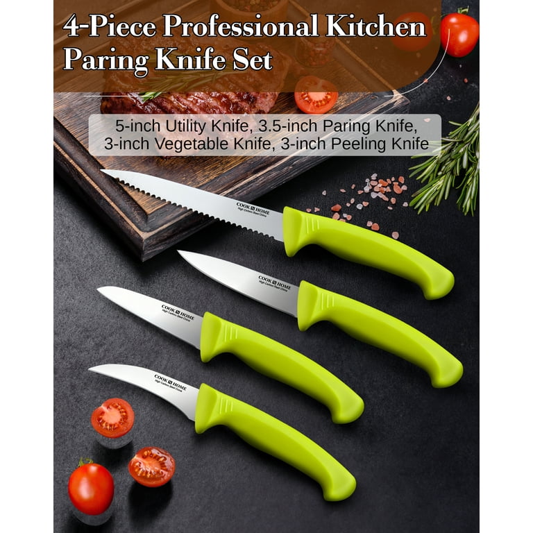 Cook N Home Boning Knife Set 2-Piece, 6-inch High Carbon German Stainless  Steel Flexible Curved and Straight Stiff Boning Kitchen Knives, Ergonomic