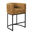 thumbnail image 5 of ClinQ Counter Height Bar Stool Set of 2, 26 in Fabric Upholstered Seat, Metal Legs for Indoor Dining Room and Kitchen Island, Yellow, 5 of 12