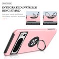 thumbnail image 2 of for Google Pixel 8 Pro Case, 360° Rotatable Ring Holder Kickstand Dual Layer Military-Grade Drop Tested Protection Support Car Holder Mount Magnetic Absorbing Bumper Phone Case, Rosegold, 2 of 7