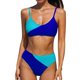 thumbnail image 1 of Gibobby Conjunto de Bikini Trajes de baño de dos piezas para mujer Bikini de talle Cuello Top Trajes de baño deportivos(Azul,CH), 1 of 5