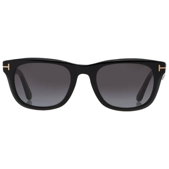 Tom Ford FT1076 01B Plastic Shiny Black Gradient Smoke 54 mm Men's Sunglasses