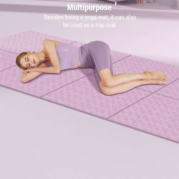 Foldable Yoga Mat Folding TPE Pilates Mat Non Slip Workout Mat Portable  Exercise Mat 
