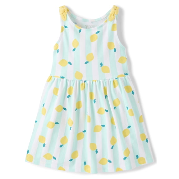 The Children's Place Baby & Toddler Girls Sleeveless Tie Shoulder Print Dress, Sizes 6M-5T