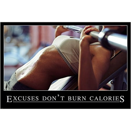 Fitness And Sports Motivational Poster Excuses Don'T Burn Calories