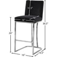 thumbnail image 6 of Meridian Furniture Heidi 26"H Velvet Counter Stool in Black, 6 of 8