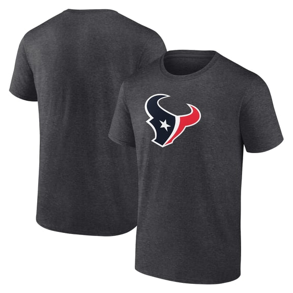 Men's Fanatics Heather Charcoal Houston Texans Primary Logo T-Shirt