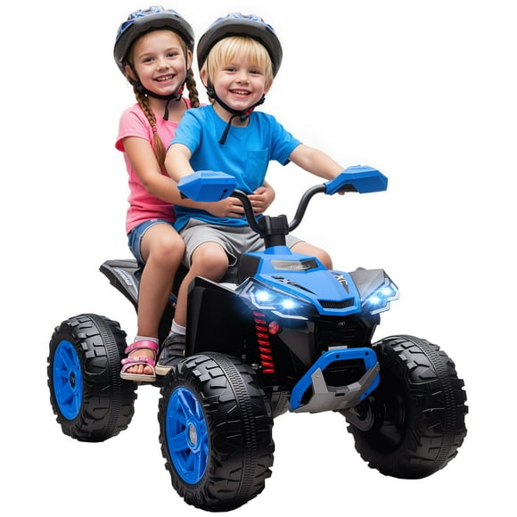 Qaba Voiture Électrique 24 V à 2 Places pour Enfants avec Roues à Suspension, Bleu