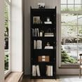 thumbnail image 6 of RichYa 71"H Tall Pantry Cabinet,Storage Cabinet with 2 Glass Doors and Shelves,5 Tier Display Cabinets for Living Room,Dining Room,Black(A), 6 of 7