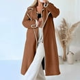 thumbnail image 2 of Women's Double Woolen Long Sleeved Braided Lapel Long Coat Loose Windbreaker Jacket, 2 of 2