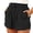 Black, variant on Womens Linen Shorts&nbsp;Summer Ruffle Waist Drawstring Wide Leg Pants with Pockets Casual Vacation Flowy Shorts L