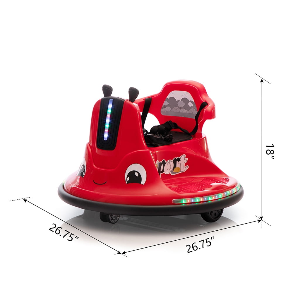 Private Jungle 12V Kids Ride on Electric Bumper Car with Remote Control,Music,360 Degree Spin,LED Lights,Red Private Jungle 12V Kids Ride on Electric Bumper Car with Remote Control,Music,360 Degree Spin,LED Lights,Red