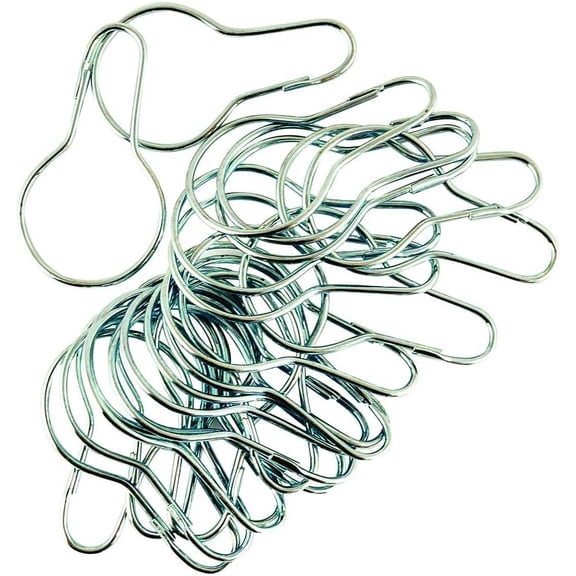 A house of tools 15105 Bathroom Shower Curtain Rings, Pack of 24, Nickel-Plated Steel