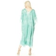 thumbnail image 2 of Sakkas Maitte Women's V neck Caftan Dress Cover-up Beach Print Kaftan Long Boho - 1031-Seagreen - One Size, 2 of 5