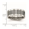 thumbnail image 2 of 8mm Stainless Steel Polished Grooved Comfort Back Ring Size 8 Ring for Women, 2 of 2