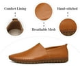 thumbnail image 2 of Mens Non-slip Loafers Leather Fashion Casual Shoes Outdoor Comfortable Walking Shoes Lightweight Oxfords Brown 10 US, 2 of 7
