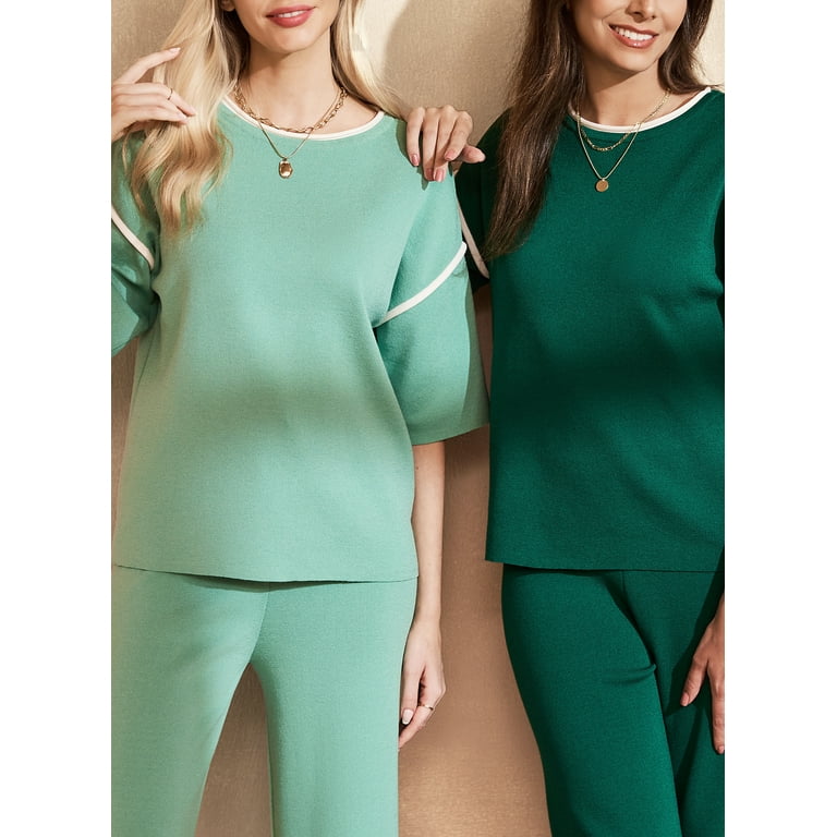 DOKOTOO Womens Two Piece Lounge Set Spring Outfits Half Sleeve 